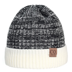 In Stock Winter Men's Double Layer Knitted Beanie New Adult Thick Fleece Lined Warm Winter Hat