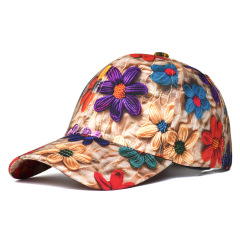 Women's Korean Style Floral Printed Summer Baseball Cap