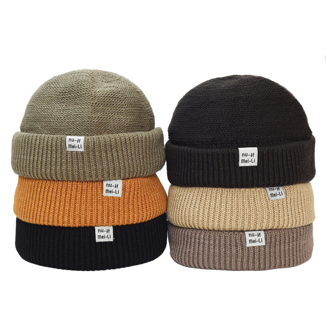 Men's Streetwear Knitted Beanie Korean Style Hip-hop Warm Skullcap