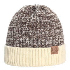In Stock Winter Men's Double Layer Knitted Beanie New Adult Thick Fleece Lined Warm Winter Hat