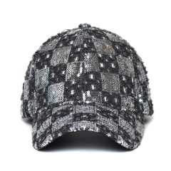 Women's Ethnic Style Sequined Baseball Cap Distressed Denim Hard Top Casual Sun Visor Hat Outdoor UV Protection Fashion Cap