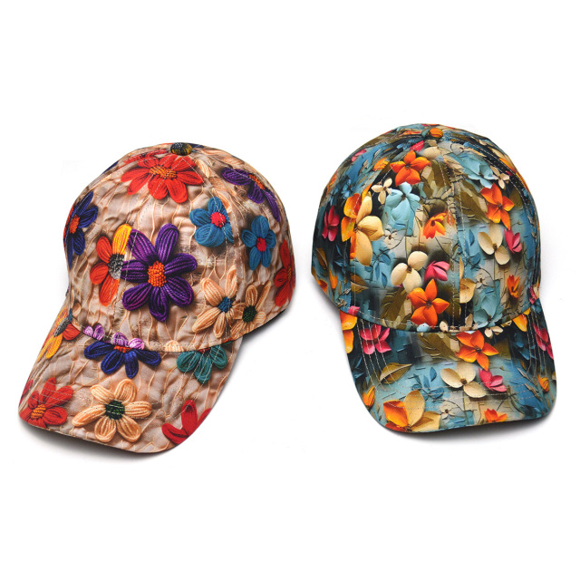 Women's Korean Style Floral Printed Summer Baseball Cap