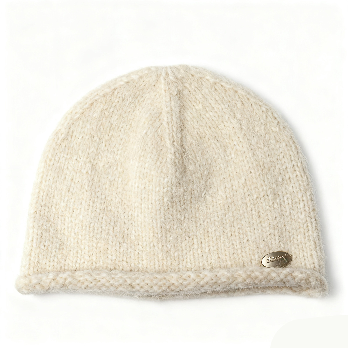 Women's Korean Style Rolled Edge Yellow Knitted Beanie Autumn Winter Face Slimming Warm Soft Knit Hat Cute Casual Solid Color Skullies