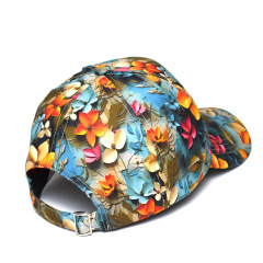 Women's Korean Style Floral Printed Summer Baseball Cap