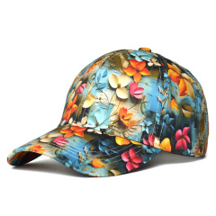 Women's Korean Style Floral Printed Summer Baseball Cap