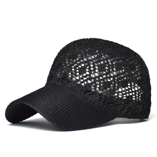 Summer New Women's Glitter Hollow Mesh Baseball Cap Korean Fashion Breathable Casual Sun Hat Adjustable Trendy Cap