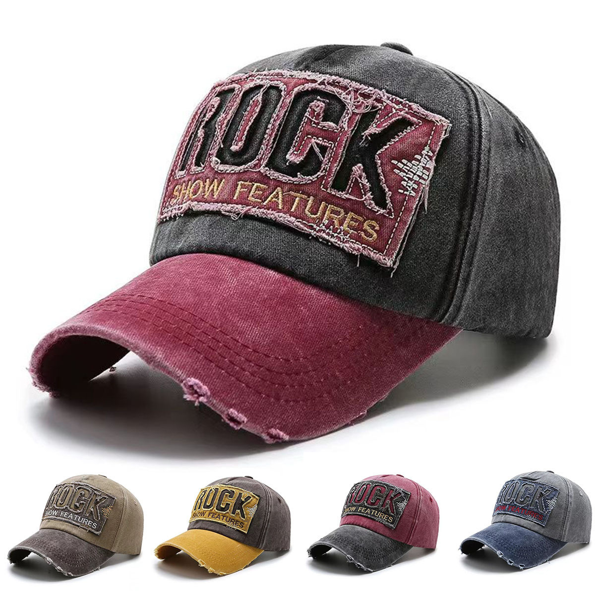 Retro Ripped Denim Adjustable Outdoor Sun Protection Baseball Hat