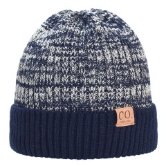 In Stock Winter Men's Double Layer Knitted Beanie New Adult Thick Fleece Lined Warm Winter Hat