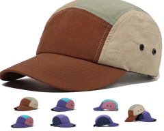 Retro 5-Panel Soft Crown Flat Brim Outdoor Sports Sun Hat