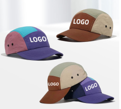 Retro 5-Panel Soft Crown Flat Brim Outdoor Sports Sun Hat