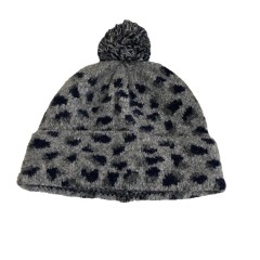 Women's Leopard Print Knitted Beanie Winter Warm Ear Protection Windproof Thermal Hat for Ladies