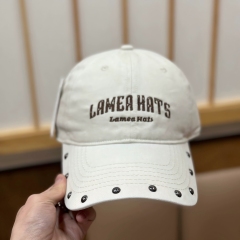 2026 New American Washed Denim Rivet Baseball Cap for Women, Soft Top Large Head Circumference Hat, Face Slimming Fashion Casual Adjustable Dad Hat