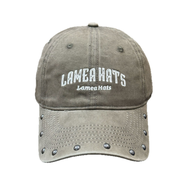 2026 New American Washed Denim Rivet Baseball Cap for Women, Soft Top Large Head Circumference Hat, Face Slimming Fashion Casual Adjustable Dad Hat