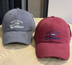 Korean Style Ripped Letter Embroidery Baseball Cap, Fashion All-Match Washed Distressed Hat, Spring Summer Sun Visor for Travel