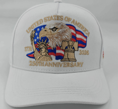 USA 250th Anniversary Baseball Cap 2025 New Arrival, 3D Embroidery Commemorative Hat, Extra Large Size Adjustable Dad Hat for Men Women, Outdoor Sun Protection