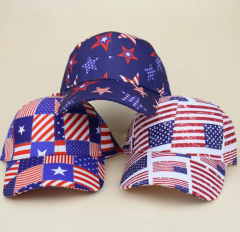 New American Flag Digital Print Baseball Cap, Independence Day Fashion Personality Hat, Outdoor Sun Protection Casual Trucker Cap