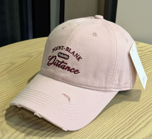 Korean Style Ripped Letter Embroidery Baseball Cap, Fashion All-Match Washed Distressed Hat, Spring Summer Sun Visor for Travel