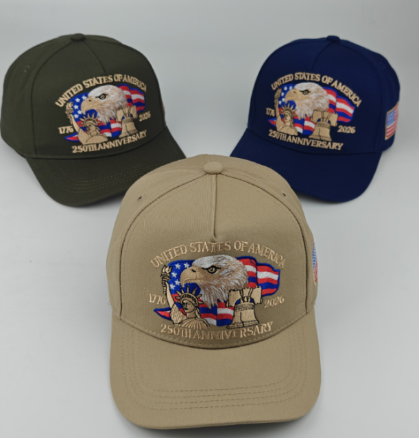 USA 250th Anniversary Baseball Cap 2025 New Arrival, 3D Embroidery Commemorative Hat, Extra Large Size Adjustable Dad Hat for Men Women, Outdoor Sun Protection