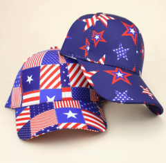 New American Flag Digital Print Baseball Cap, Independence Day Fashion Personality Hat, Outdoor Sun Protection Casual Trucker Cap