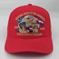 USA 250th Anniversary Baseball Cap 2025 New Arrival, 3D Embroidery Commemorative Hat, Extra Large Size Adjustable Dad Hat for Men Women, Outdoor Sun Protection
