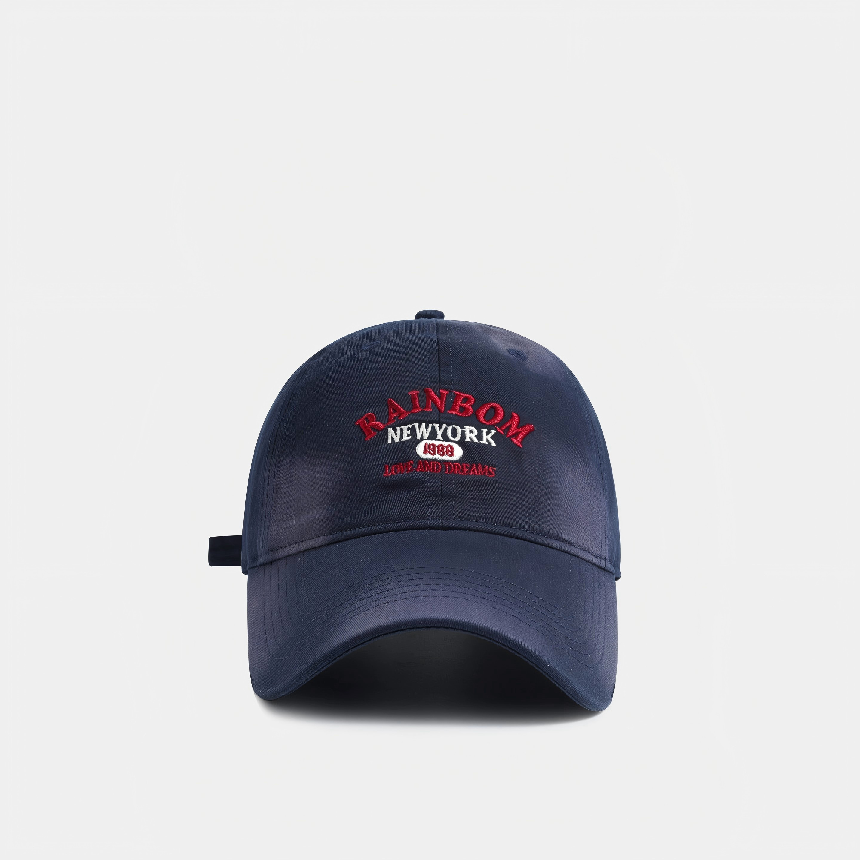 Cream Yellow Letter Embroidered Baseball Cap for Women, Wide Brim Deep Cap Large Head Circumference, Casual Versatile Face Slimming Adjustable Dad Hat