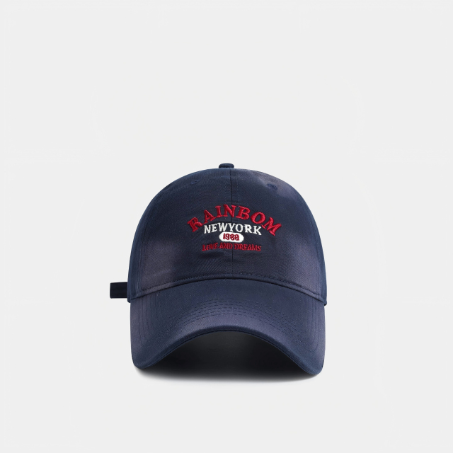 Cream Yellow Letter Embroidered Baseball Cap for Women, Wide Brim Deep Cap Large Head Circumference, Casual Versatile Face Slimming Adjustable Dad Hat