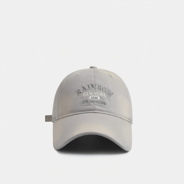 Cream Yellow Letter Embroidered Baseball Cap for Women, Wide Brim Deep Cap Large Head Circumference, Casual Versatile Face Slimming Adjustable Dad Hat