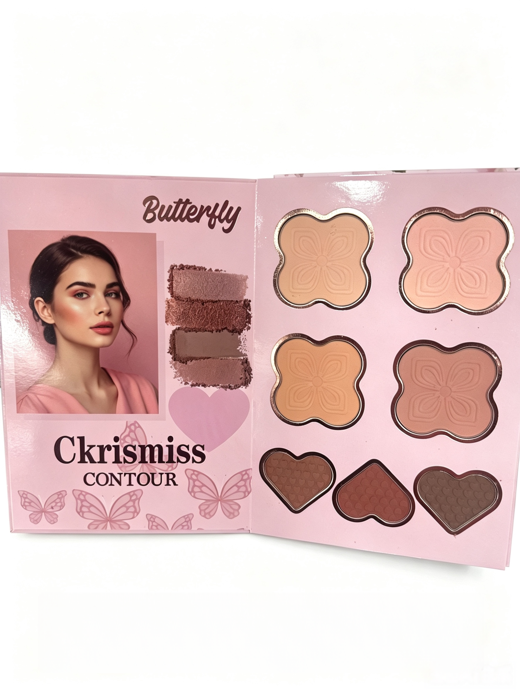 Paleta de maquillaje todo en uno Butterfly de CKRISMISS | 4 en 1: sombra de ojos, colorete, iluminador y contorno.