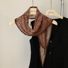 Vintage Paisley & Leopard Print Triangle Neck Scarf Lightweight Breathable Bandana
