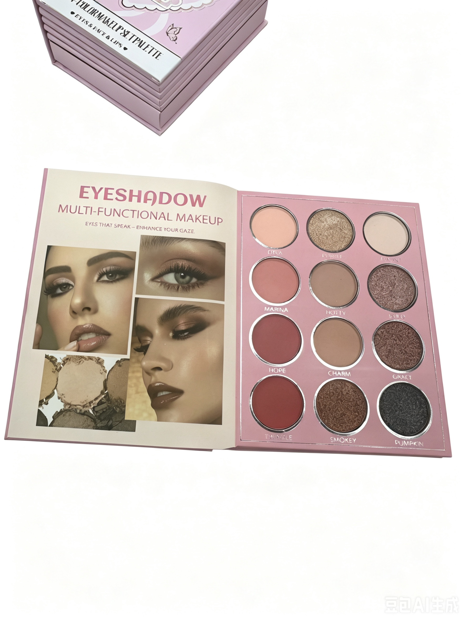 ONEYIOO Glow Up Girl All-In-One Book Makeup Palette | Eyeshadow, Brow Powder, Blush, Highlighter & Lip Gloss Full Makeup Kit