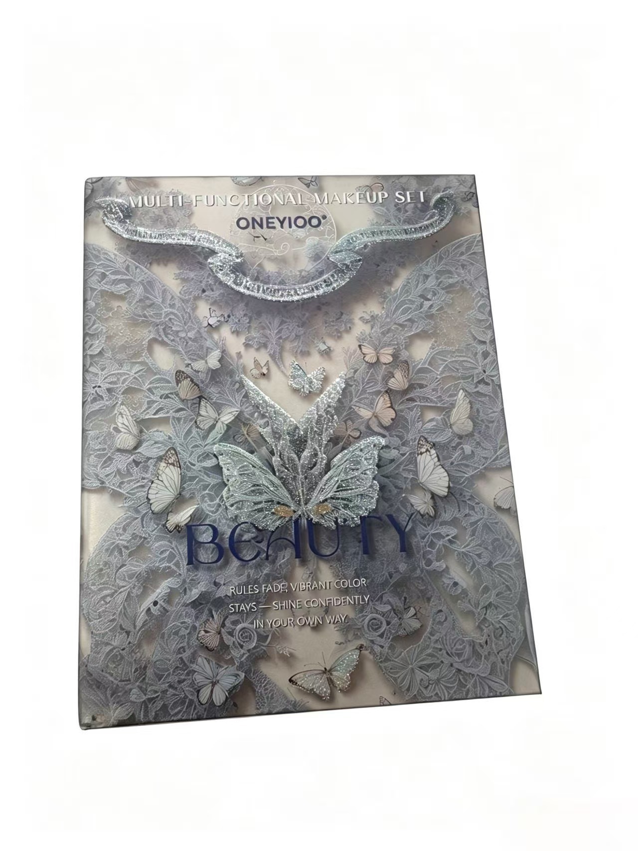 ONEYIOO Black Cat Beauty Multi-Functional All In One Book Makeup Palette | Eyeshadow, Lip Gloss, Highlighter & Blush Full Face Professional Makeup Set