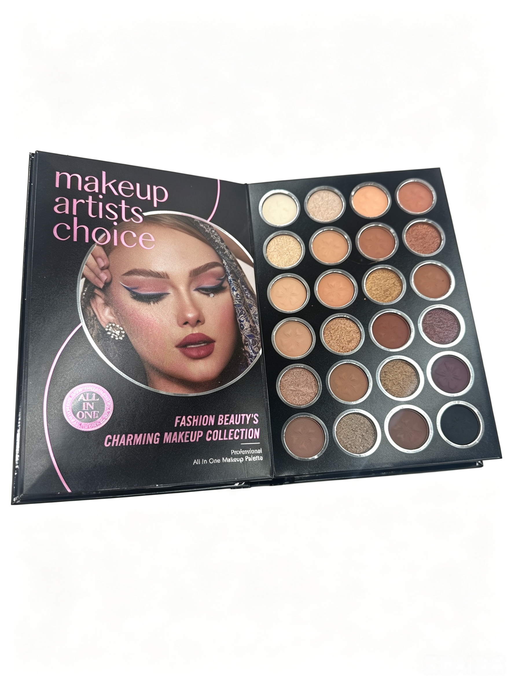 All In One Book Style Makeup Set | Eyeshadow Blush Contour Highlighter Lip Gloss With Brushes Full Makeup Kit For Daily Travel & Gift