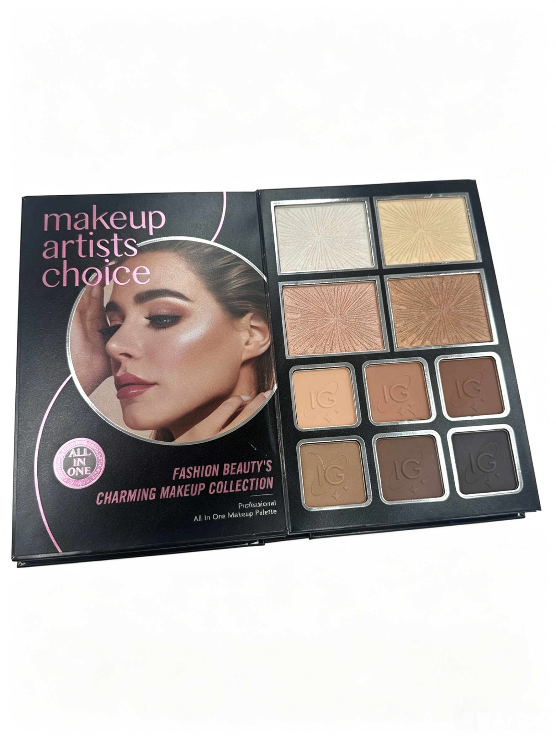 All In One Book Style Makeup Set | Eyeshadow Blush Contour Highlighter Lip Gloss With Brushes Full Makeup Kit For Daily Travel & Gift