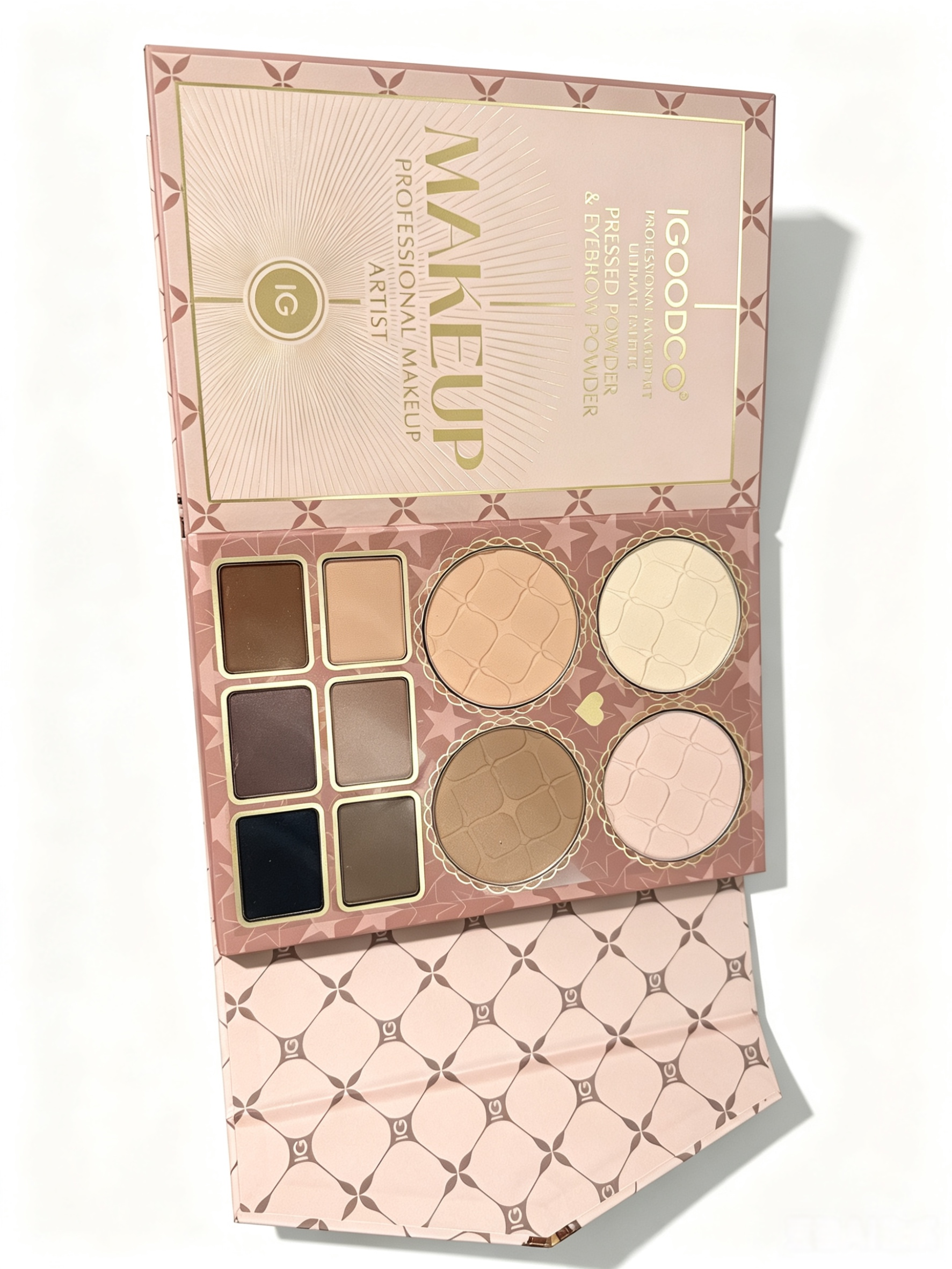 IGOODCO Luxury Book Style All In One Full Makeup Kit | Double Eyeshadow + Blush + Highlight Contour + Cream Concealer + Eyebrow Powder + Lip Gloss Complete Professional Makeup Gift Set