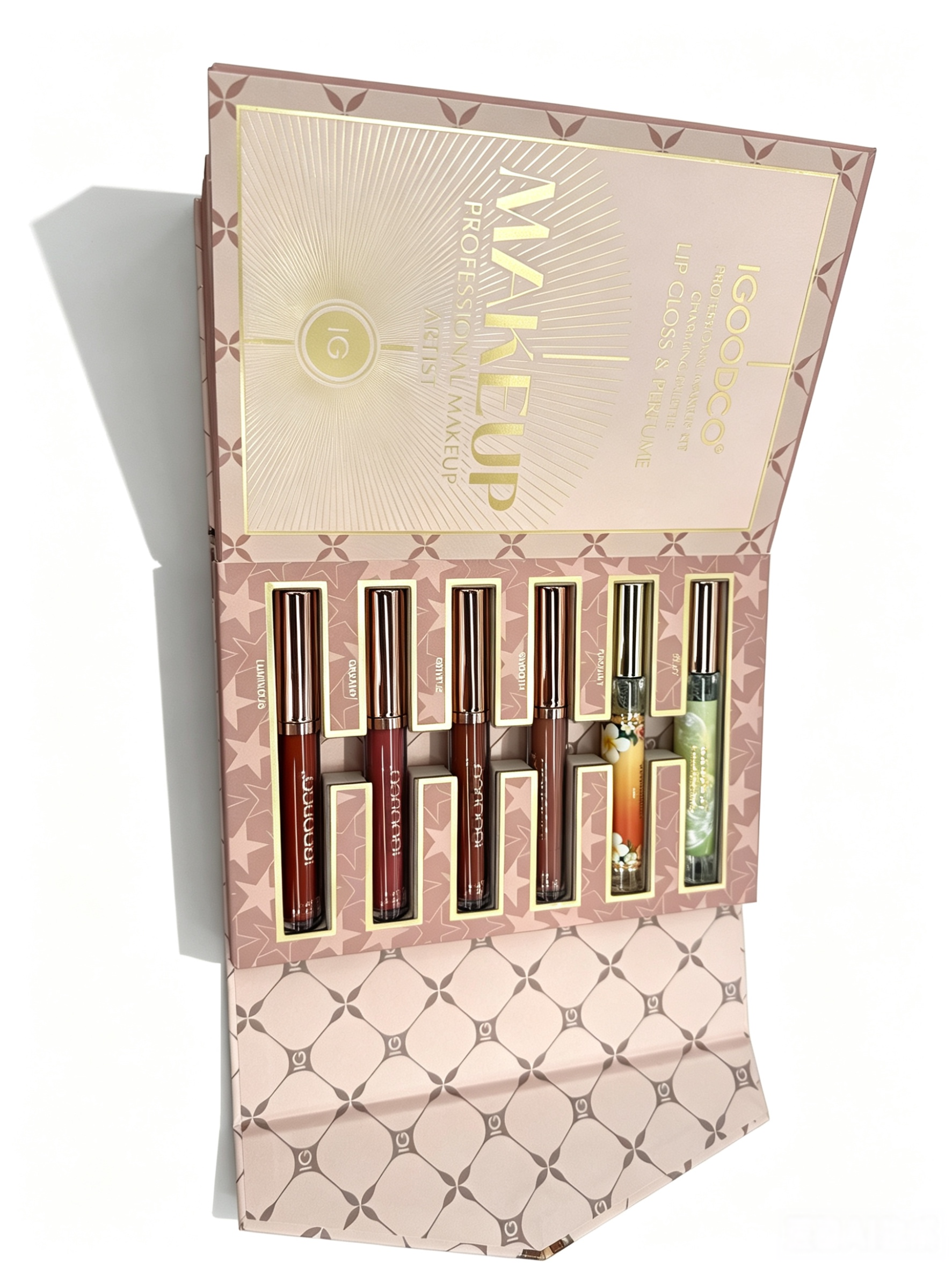 IGOODCO Luxury Book Style All In One Full Makeup Kit | Double Eyeshadow + Blush + Highlight Contour + Cream Concealer + Eyebrow Powder + Lip Gloss Complete Professional Makeup Gift Set