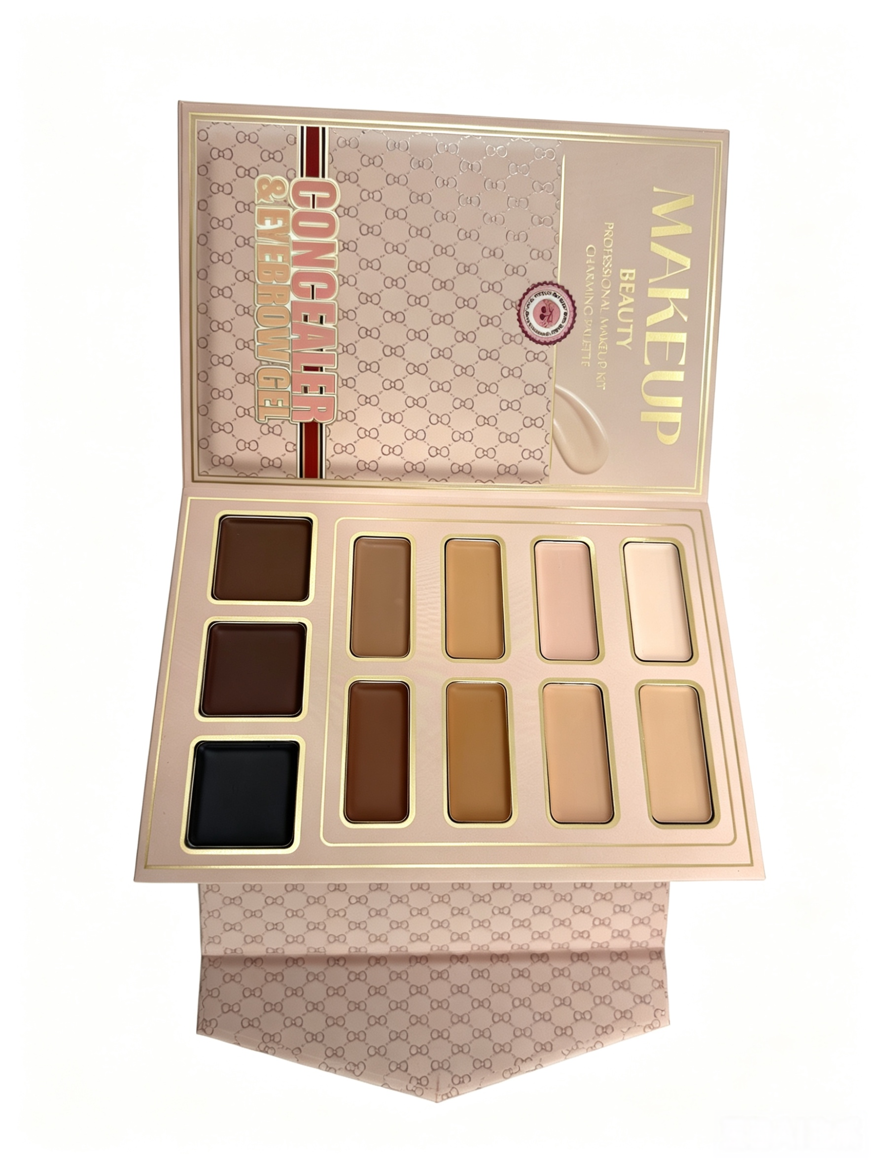 IGOODCO Luxury Book Style All In One Full Makeup Kit | Double Eyeshadow + Blush + Highlight Contour + Cream Concealer + Eyebrow Powder + Lip Gloss Complete Professional Makeup Gift Set