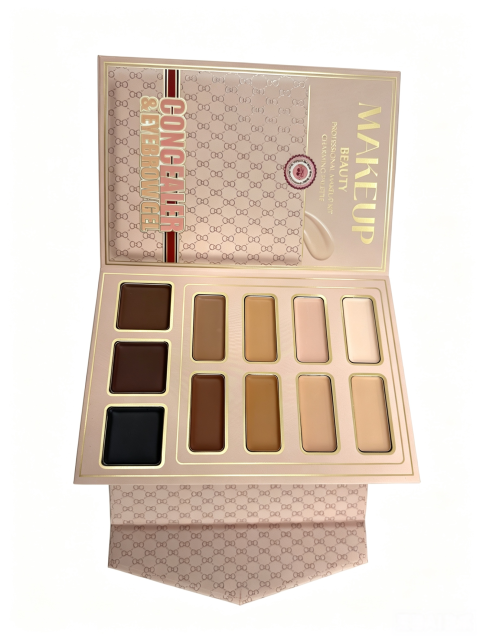 IGOODCO Luxury Book Style All In One Full Makeup Kit | Double Eyeshadow + Blush + Highlight Contour + Cream Concealer + Eyebrow Powder + Lip Gloss Complete Professional Makeup Gift Set
