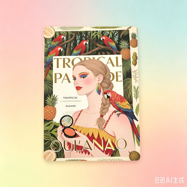 OULANAO Tropical Parade All-in-One Makeup Palette | 6 in 1 Professional Eyeshadow Blush Highlight Contour Bronzer Set, Tropical Jungle Multi Color Makeup Kit for Daily & Festival Makeup