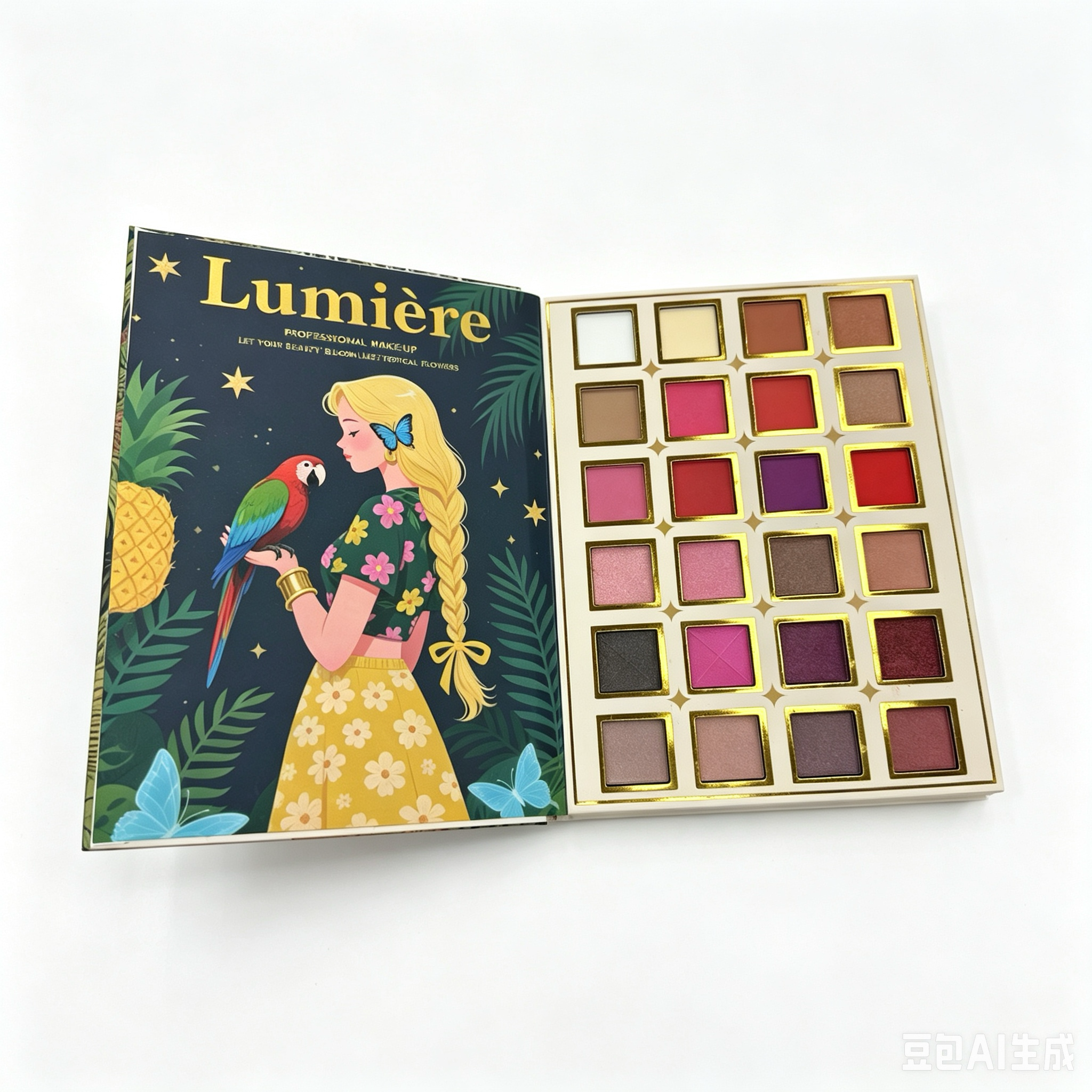 OULANAO Tropical Parade All-in-One Makeup Palette | 6 in 1 Professional Eyeshadow Blush Highlight Contour Bronzer Set, Tropical Jungle Multi Color Makeup Kit for Daily & Festival Makeup