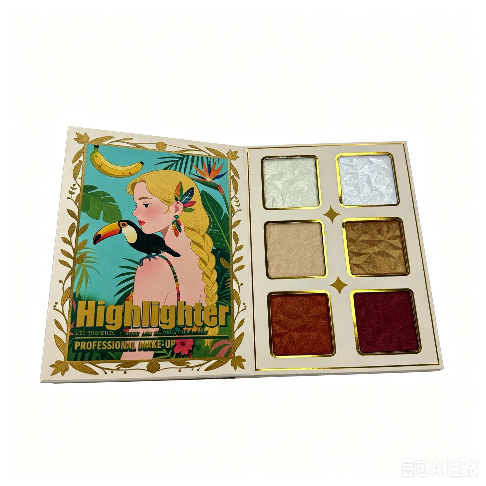 OULANAO Tropical Parade All-in-One Makeup Palette | 6 in 1 Professional Eyeshadow Blush Highlight Contour Bronzer Set, Tropical Jungle Multi Color Makeup Kit for Daily & Festival Makeup