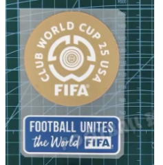 club world cup 25 usa badge & football unites the world (white) badge