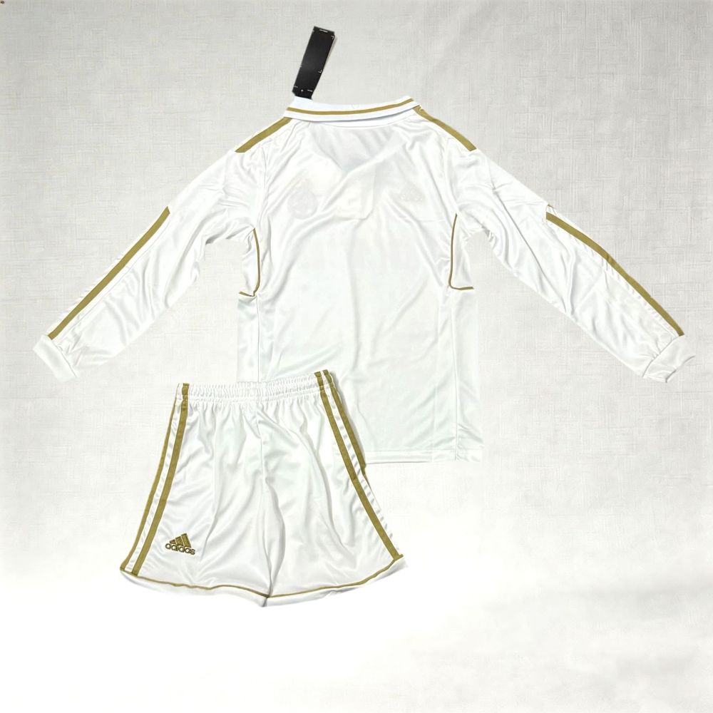 2011/2012 Real Madrid Home Retro Long sleeve Football Jersey （Kids Kit）