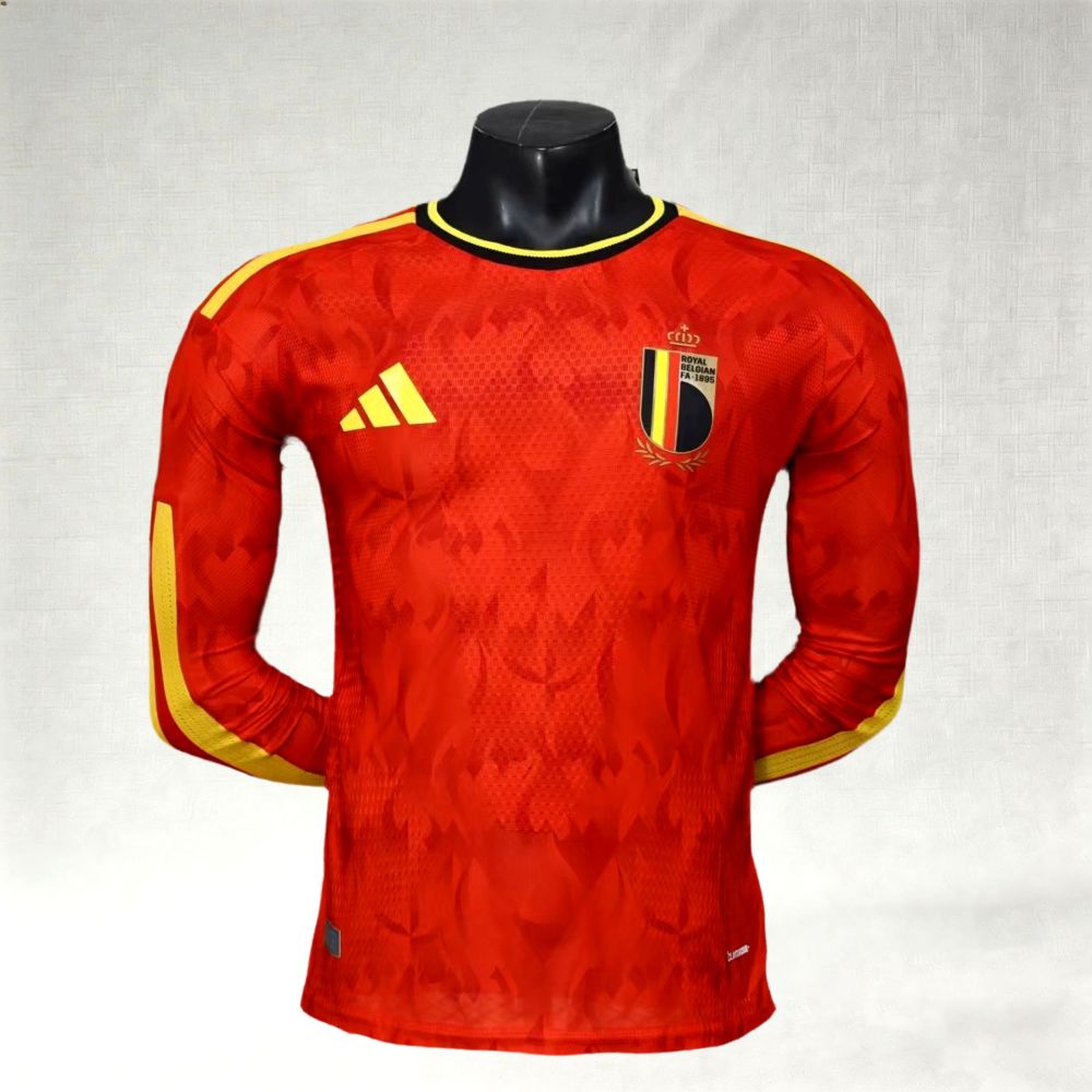 2026 Belgium Home Long Sleeve Football Jersey (Player Edition)
