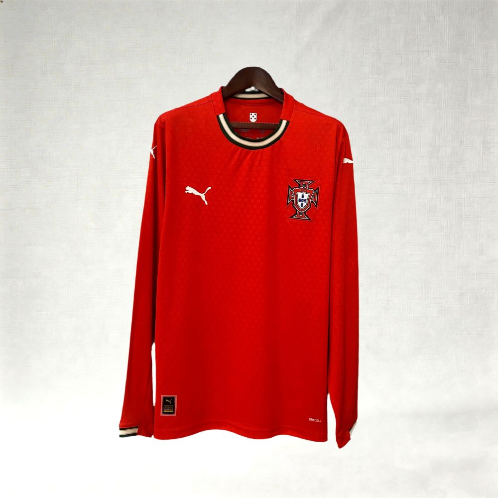 2025 Portugal Home Long Sleeve Football Jersey(Fans)