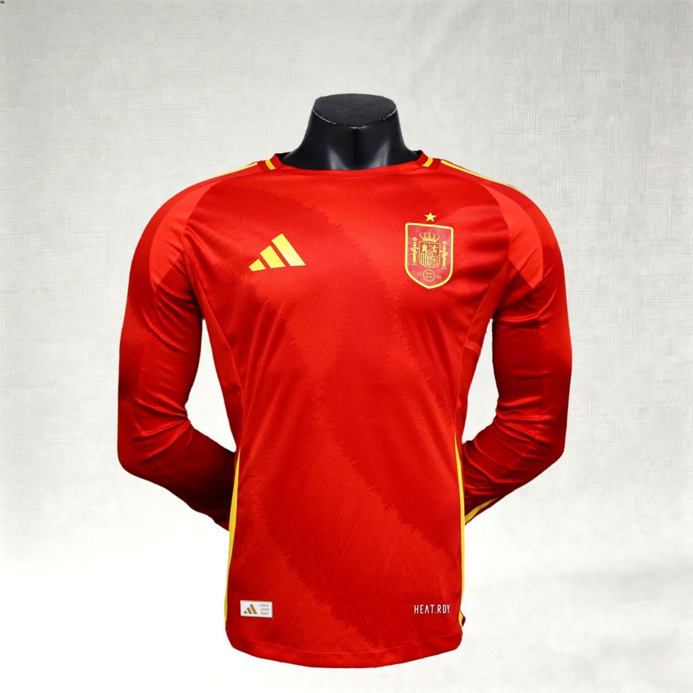 2024 Spain Home Long Sleeve Football Jerseys (Player Edition)