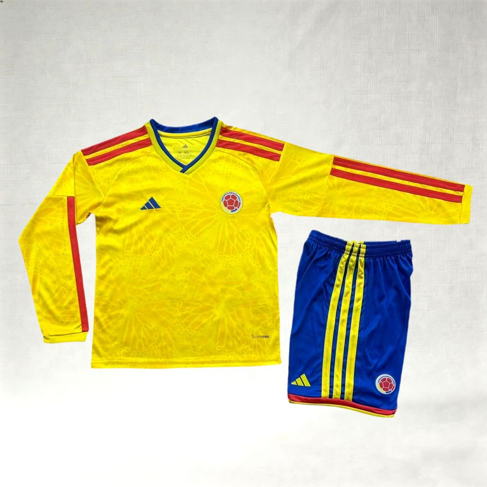 2026 Colombia  Home Long Sleeve Football Jerseys (Kids Kit)