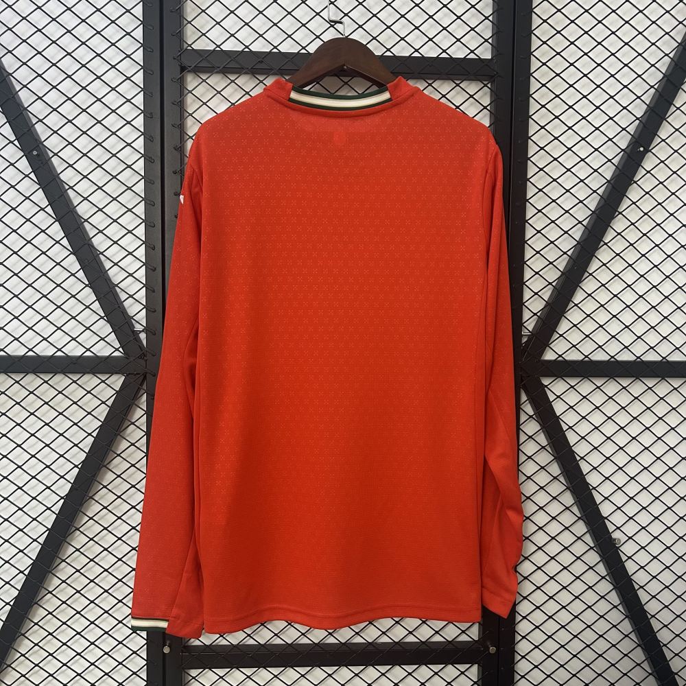 2025 Portugal Home Long Sleeve Football Jersey(Fans)