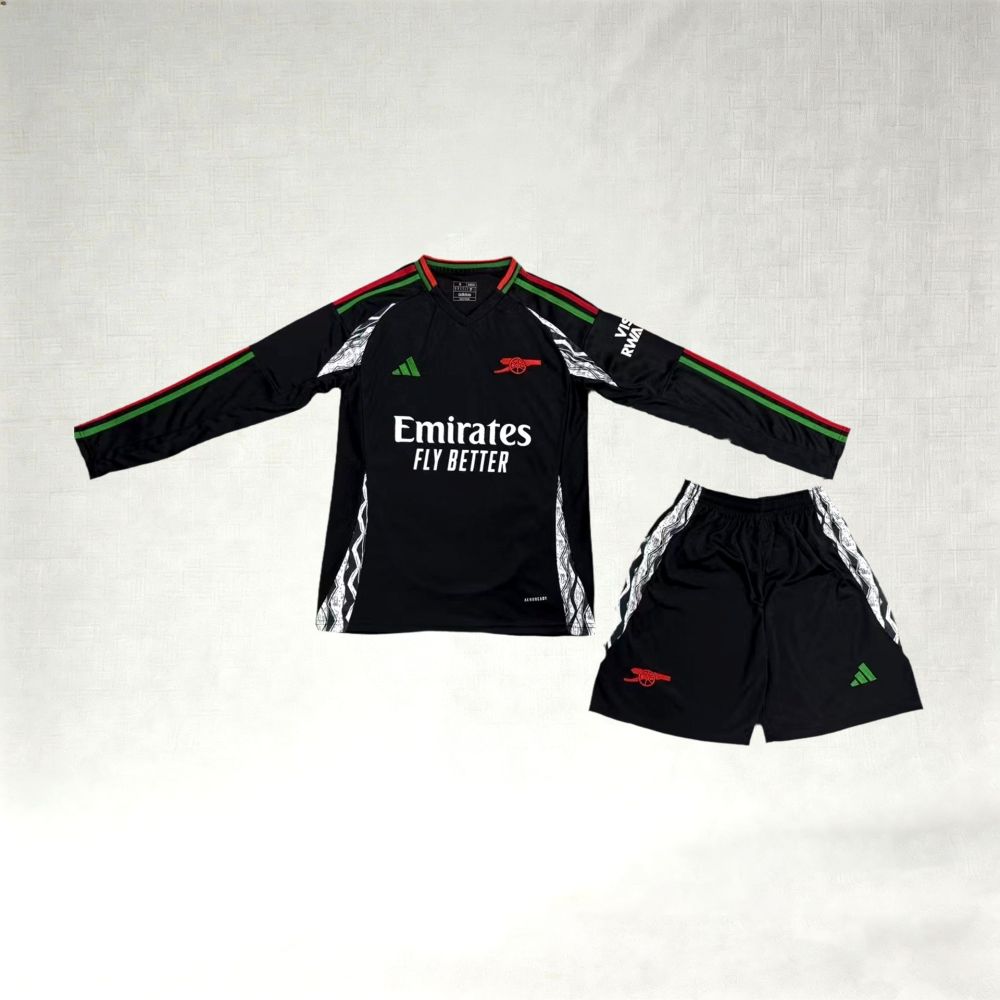 2024/2025 Arsenal Away Long Sleeve Football Jerseys (Kids Kit)