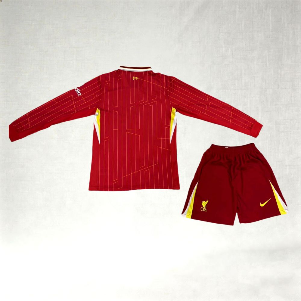 2024/2025 Liverpool Home Long Sleeve Football Jerseys (Kids Kit)