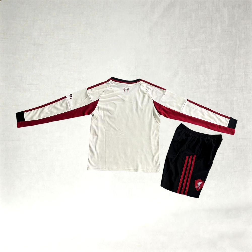 2025/2026 Liverpool Away Long Sleeve Football Jerseys (Kids Kit)
